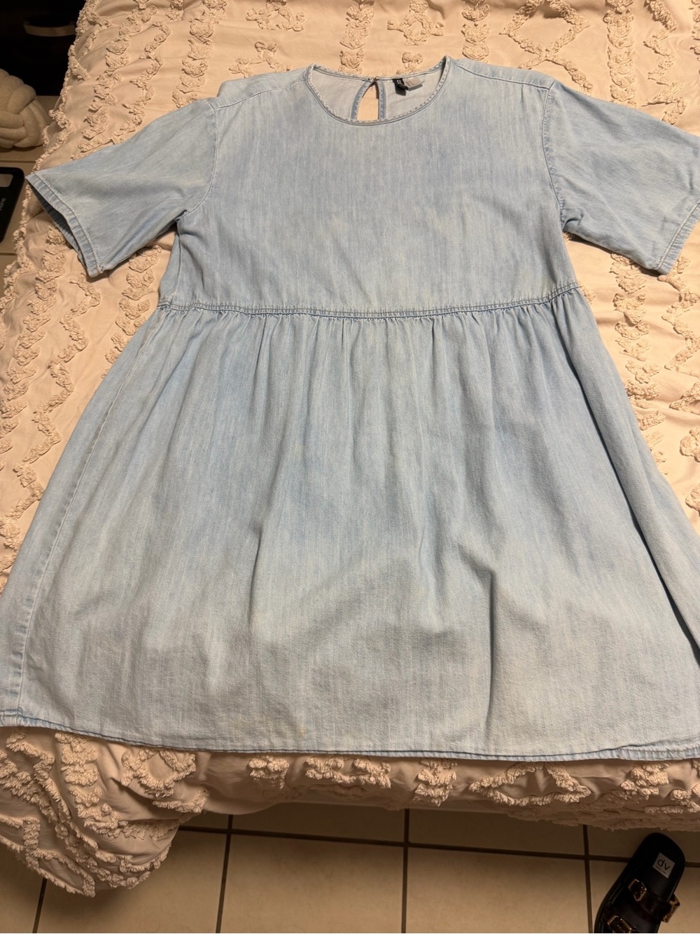 H&M Light Blue Chambray Tiered women Dress